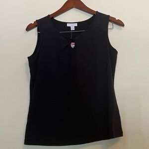 Charter Club sleeveless black twist front top